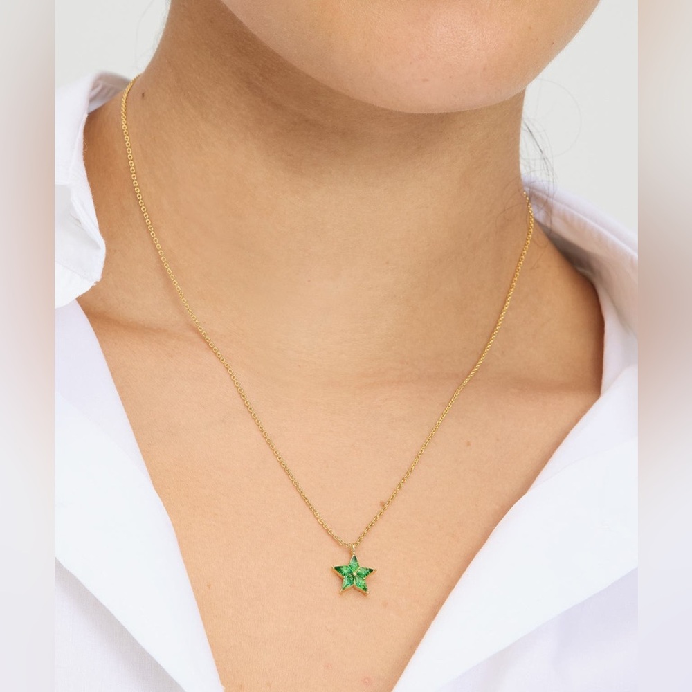 NWT Kate Spade New York Cosmos Star Pendant Emerald $58
